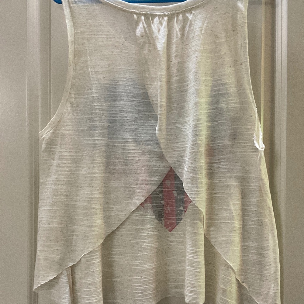 Charlotte Russe Patriotic Heart Graphic Tank Top – Size Large Juniors Y2K - Picture 4 of 9